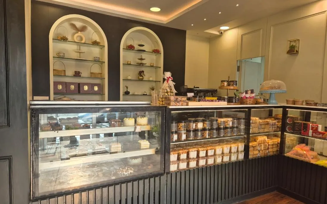 Interior of Simply Sweet bakery in Udaipur
